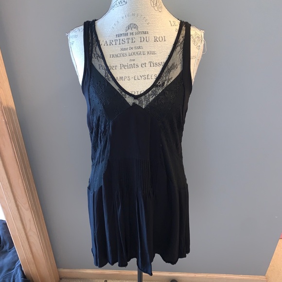 Zara Dresses & Skirts - Black Zara Lace Dress with Attached Black Slip